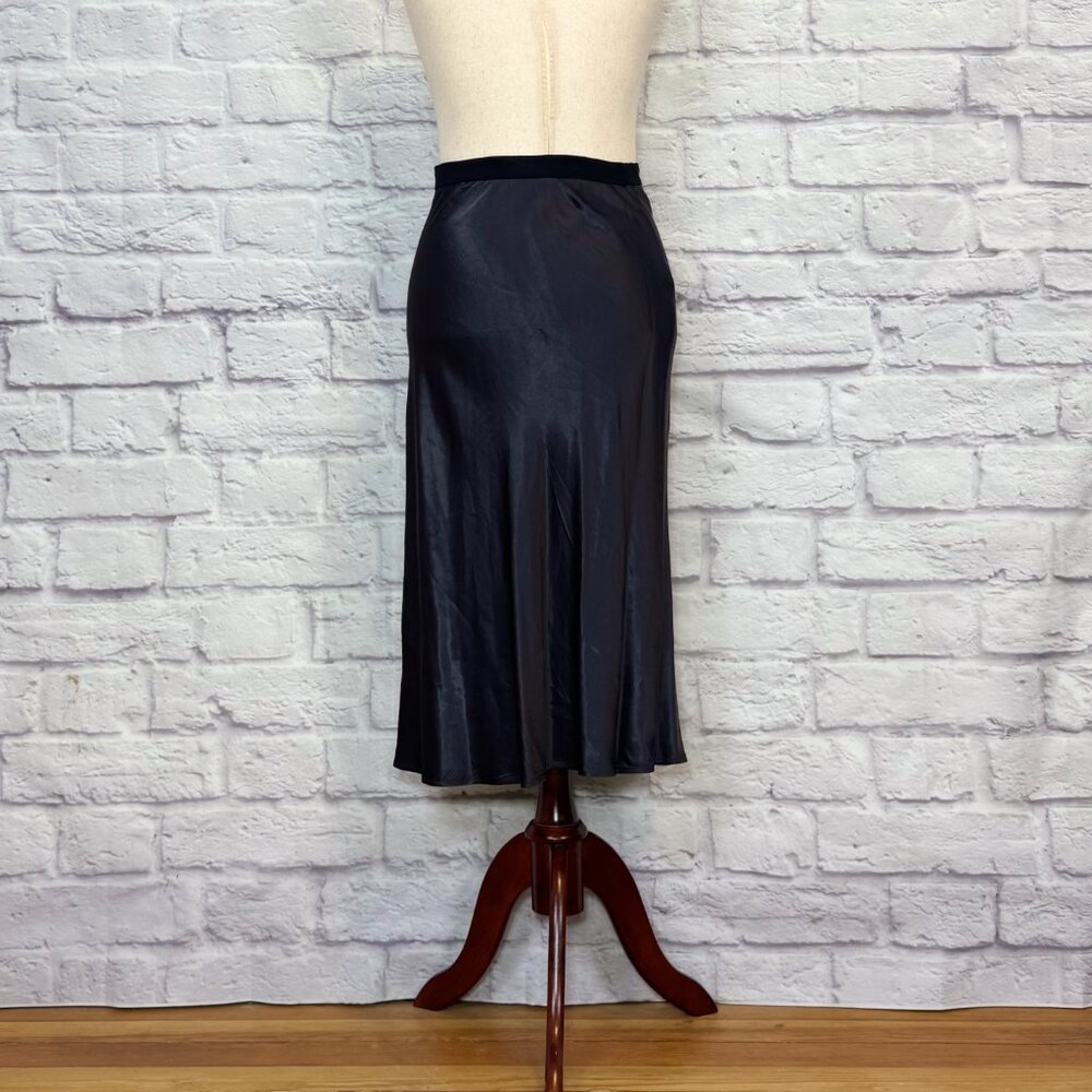 Rails Berlin Slate Gray Satin Pull-On Midi Skirt - image 2